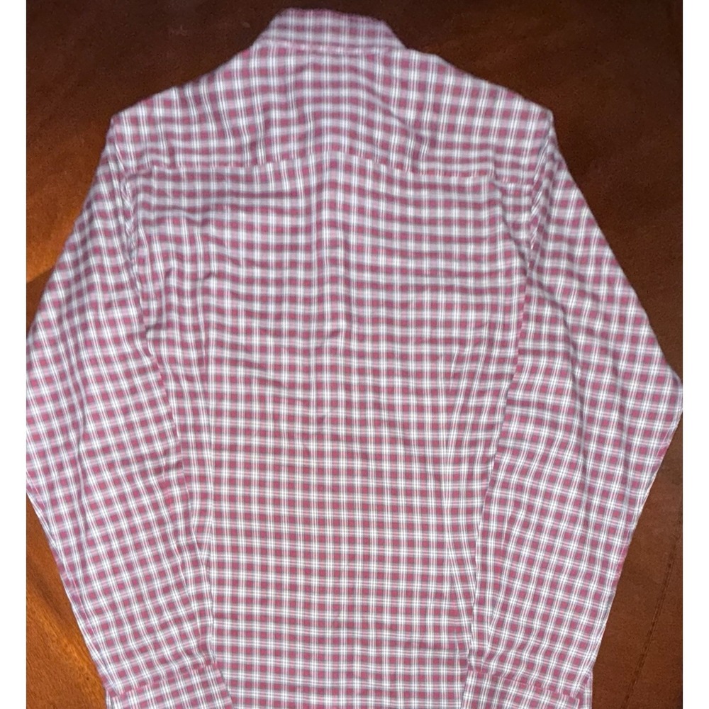 ETON Men's Contemporary Red Plaid Cotton Fine Twill‎ Dress Shirt Size L 16x35 - Picture 4 of 9